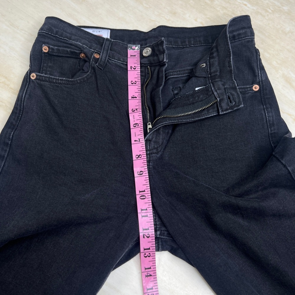 Gap High Stride Wide Leg Jeans Washed Black High Rise Denim 27 4 Tall A36 - Picture 9 of 13